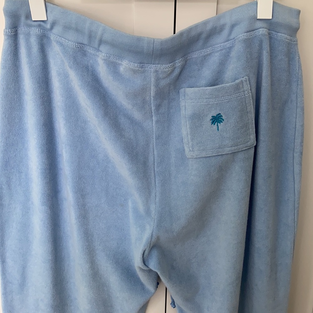 Vintage Lilly Pulitzer Powder Blue Terrycloth Palazzo Pants - Size XL - Picture 3 of 4